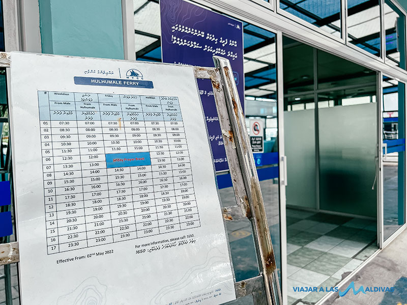 male maldivas horarios ferri
