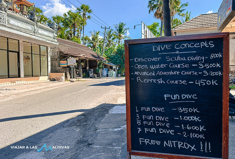 precios centro submarinismo amed bali